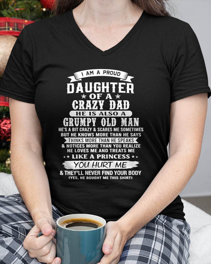 CRAZY DAD PROUD DAUGHTER SHIRT - FROM DAD - TLEE00 (SKU2607-221-00)