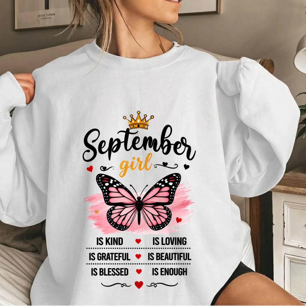 SEPTEMBER GIRL BUTTERFLY SHIRT - FOR WOMEN - TLEE09 (SKU2608-593-09)