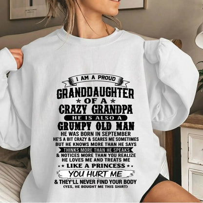SEPTEMBER - PROUD GRANDDAUGHTER OF A CRAZY GRANDPA - FROM GRANDPA - TLEE09 (SKU2607-114-09)