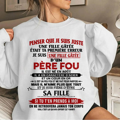 AOÛT / PAPA FOU, FILLE GÂTÉE - CADEAU DE PAPA - TLEE08 (SKU2605-354-08)