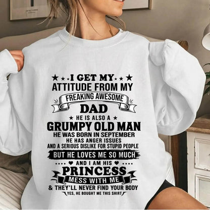 SEPTEMBER - AWESOME DAD PRINCESS SHIRT - FROM DAD - TLEE09 (SKU2607-352-09)