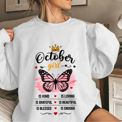 OCTOBER GIRL BUTTERFLY SHIRT - FOR WOMEN - TLEE10 (SKU2608-593-10)
