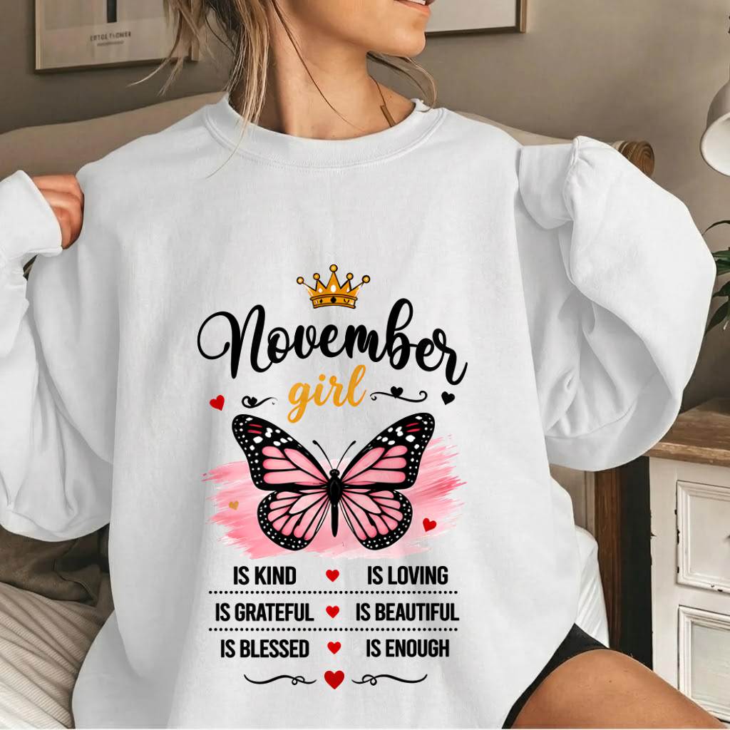 NOVEMBER GIRL BUTTERFLY SHIRT - FOR WOMEN - TLEE11 (SKU2608-593-11)