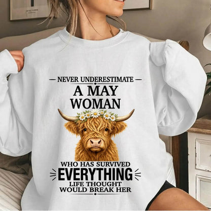 MAY WOMAN HIGHLAND COW SHIRT - FOR WOMEN - TLEE05 (SKU2606-158-05)