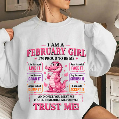 FEBRUARY GIRL CUTE ALLIGATOR TEE - FOR WOMEN - TLEE02 (SKU2607-236-02)
