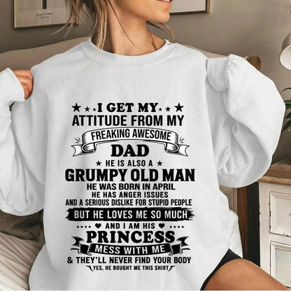 APRIL - AWESOME DAD PRINCESS SHIRT - FROM DAD - TLEE04 (SKU2607-352-04)