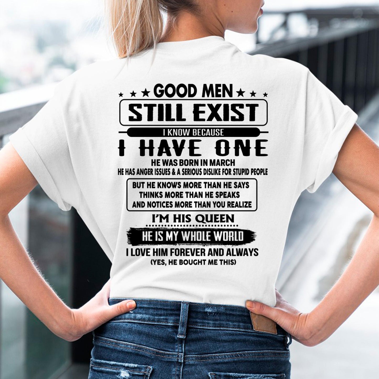 March - Good men Still Exist - gift for your girlfriend, wife from Husband - TLEE03 (SKU-GMSAU-03)