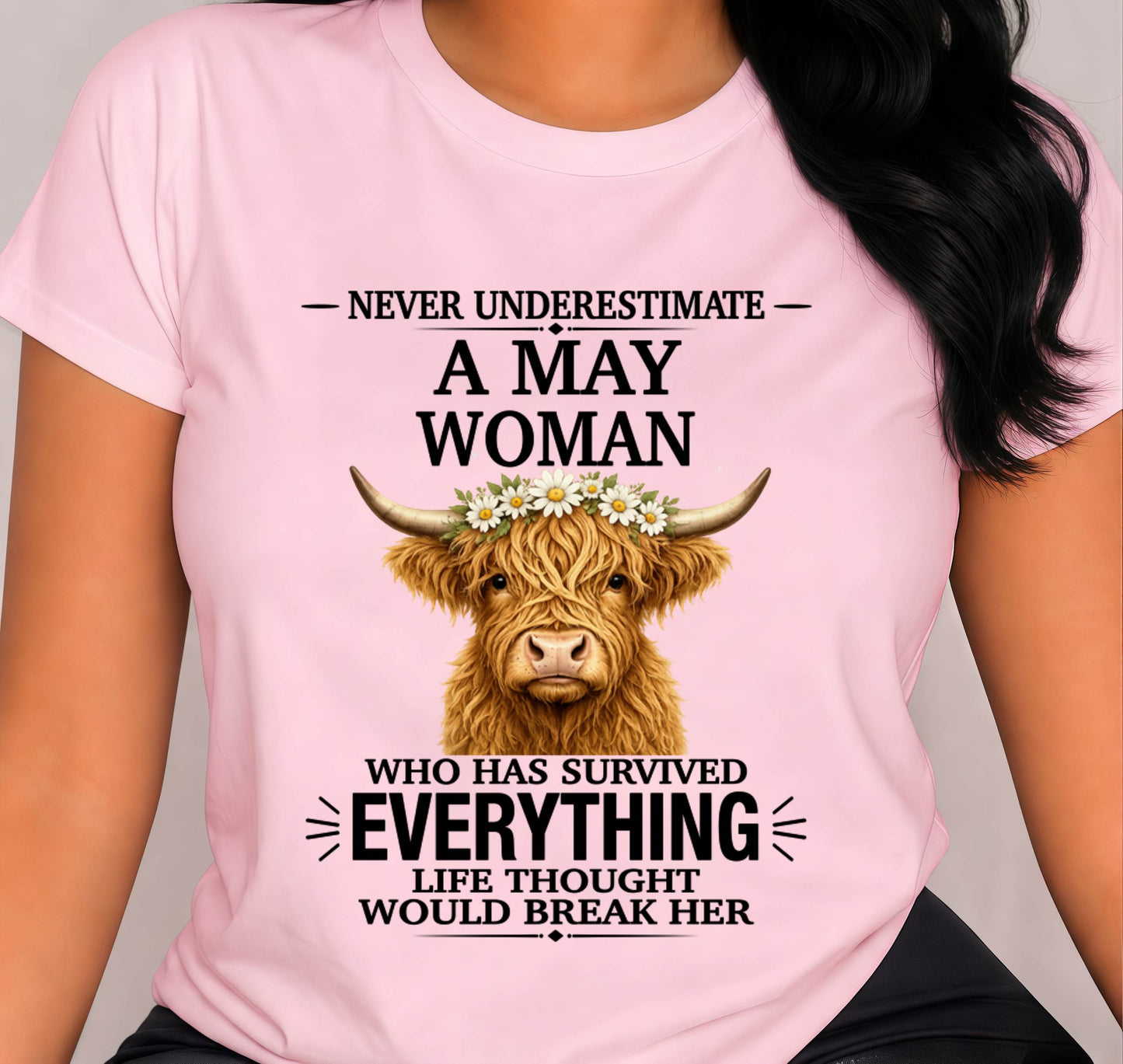 MAY WOMAN HIGHLAND COW SHIRT - FOR WOMEN - TLEE05 (SKU2606-158-05)