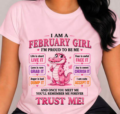 FEBRUARY GIRL CUTE ALLIGATOR TEE - FOR WOMEN - TLEE02 (SKU2607-236-02)