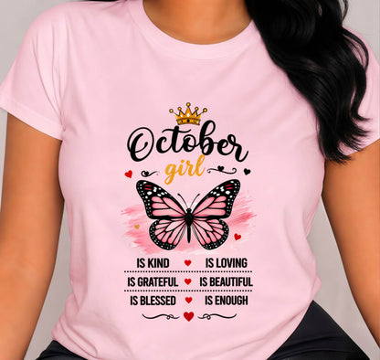OCTOBER GIRL BUTTERFLY SHIRT - FOR WOMEN - TLEE10 (SKU2608-593-10)