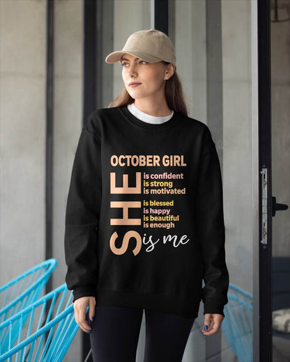 OCTOBER GIRL - SELF LOVE TYPOGRAPHY - FOR WOMEN - TLEE10 (SKU2606-255-10)