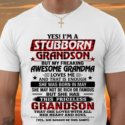 MAY - STUBBORN GRANDSON GRANDMA SHIRT - FROM GRANDMA - TLEE05 (SKU2608-86-05)