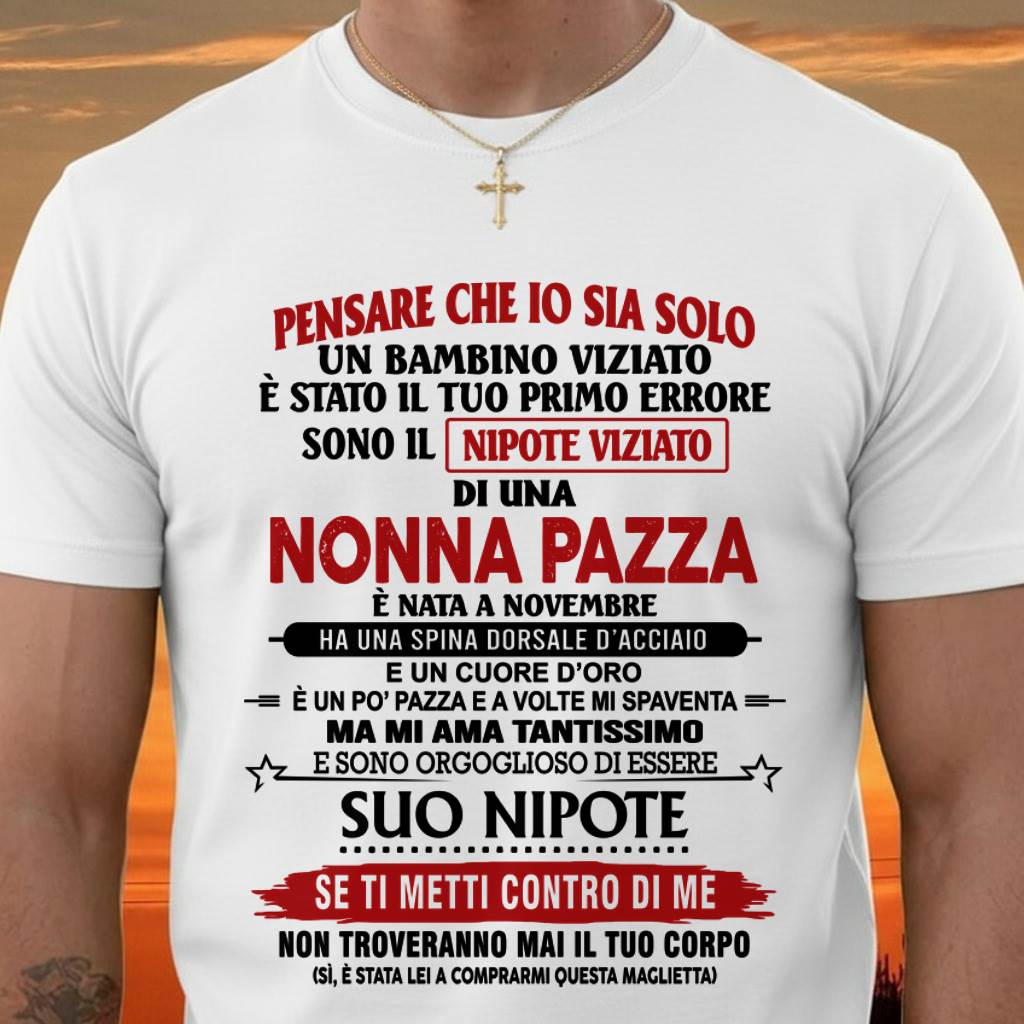 NONNA PAZZA NATA A NOVEMBRE – NIPOTE VIZIATO – DALLA NONNA - TLEE11 (SKU2605-334-11)