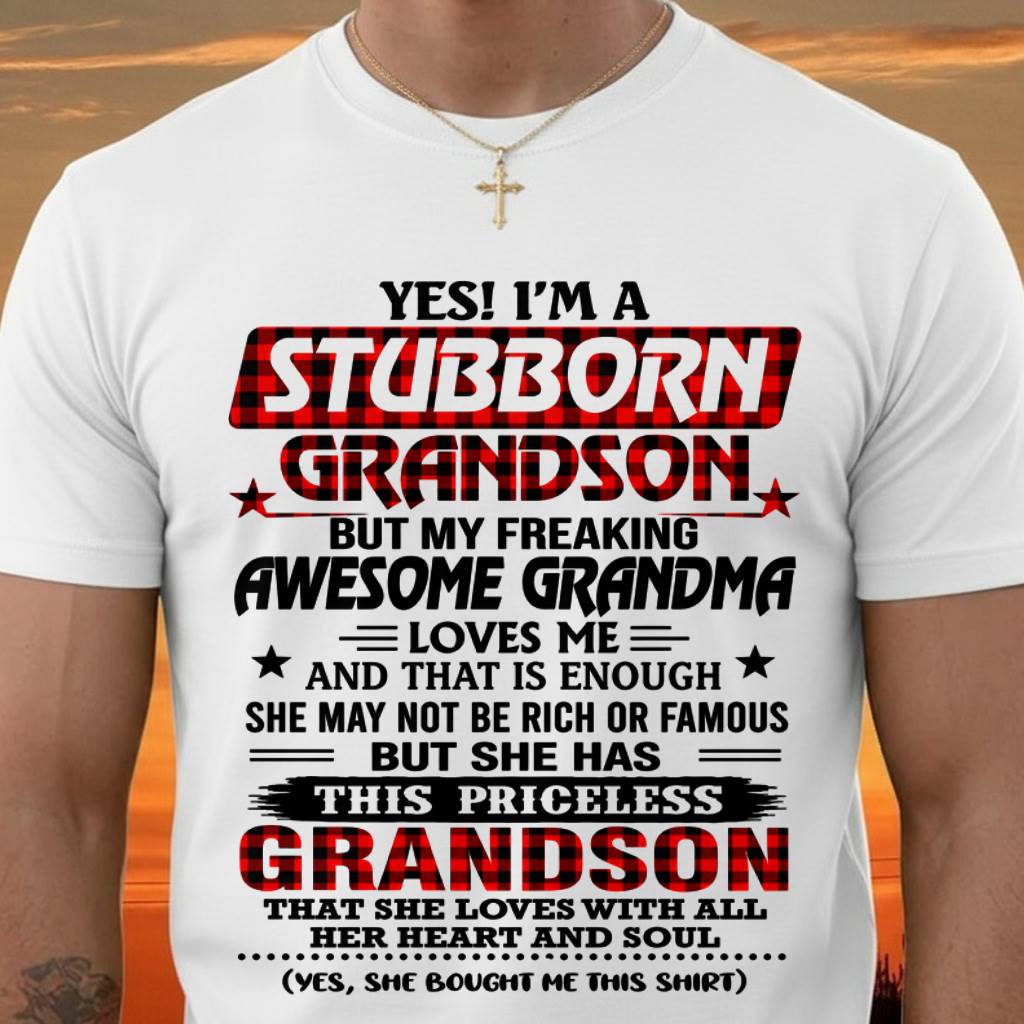STUBBORN GRANDSON GRANDMA SHIRT - FROM GRANDMA - TLEE00 (SKU2608-86-00)