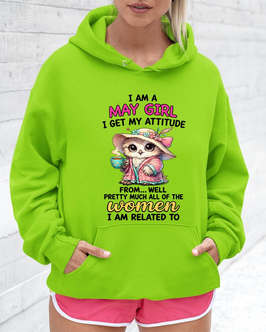 MAY GIRL – I GET MY ATTITUDE FROM MY FAMILY - FOR WOMEN - TLEE05 (SKU2604-294-05)