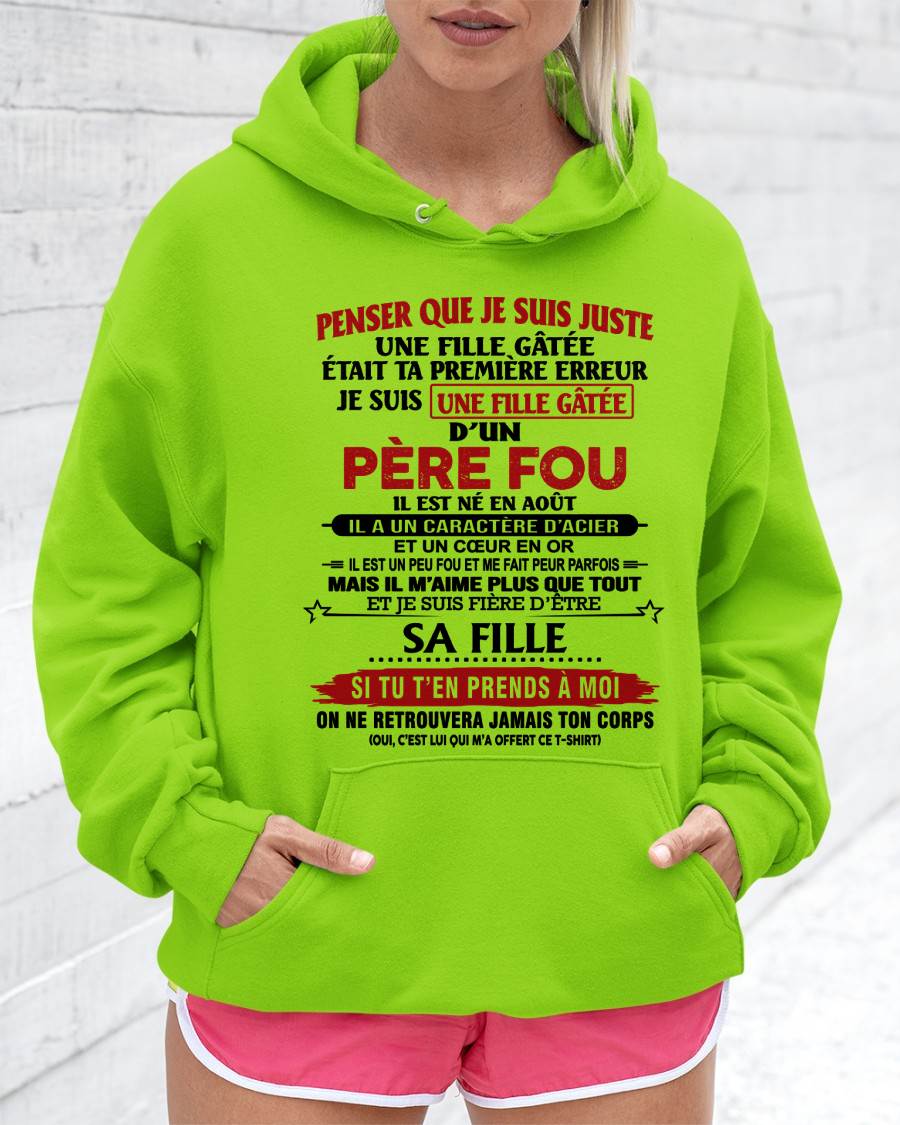 AOÛT / PAPA FOU, FILLE GÂTÉE - CADEAU DE PAPA - TLEE08 (SKU2605-354-08)