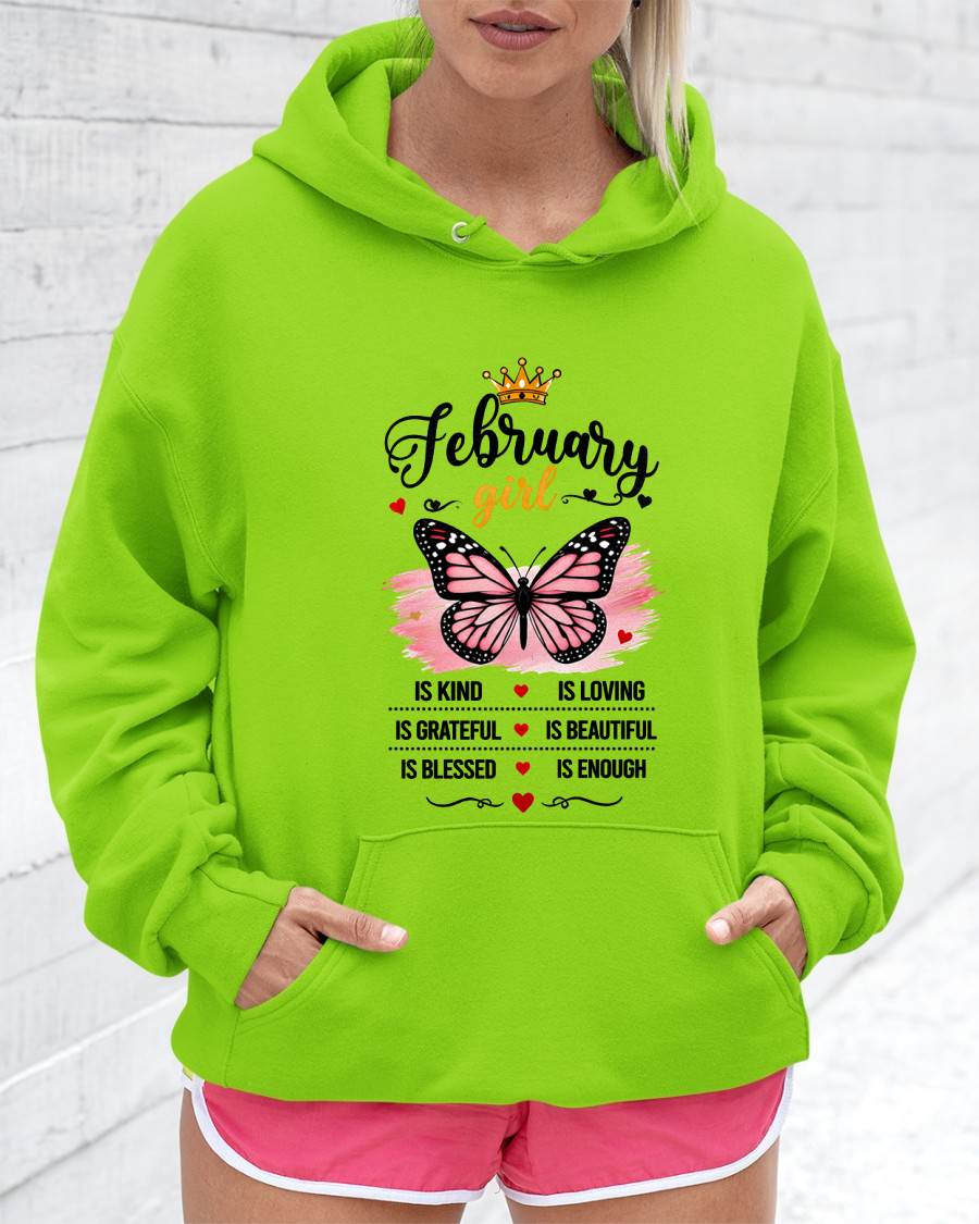 FEBRUARY GIRL BUTTERFLY SHIRT - FOR WOMEN - TLEE02 (SKU2608-593-02)