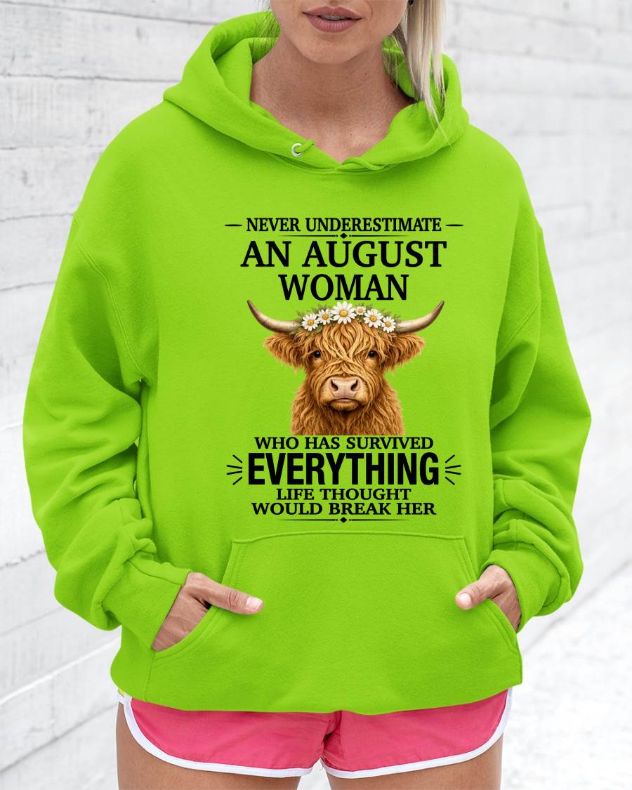 AUGUST WOMAN HIGHLAND COW SHIRT - FOR WOMEN - TLEE08 (SKU2606-158-08)