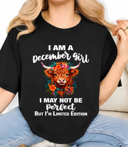 DECEMBER GIRL ONE OF A KIND TEE - FOR WOMEN - TLEE12 (SKU2607-296-12)