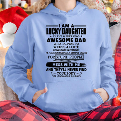 February - I'm Lucky Daughter - Gift for Daughter from Dad - TLEE02 (SKU-T1406DD-02)