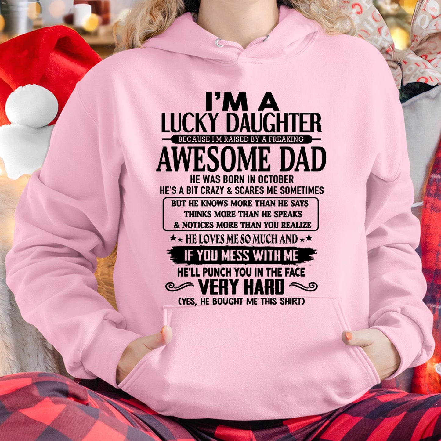 October - I'm Lucky Daughter - Gift for Daughter from Dad - TLEE10 (SKU-TLUCKYDD-10)