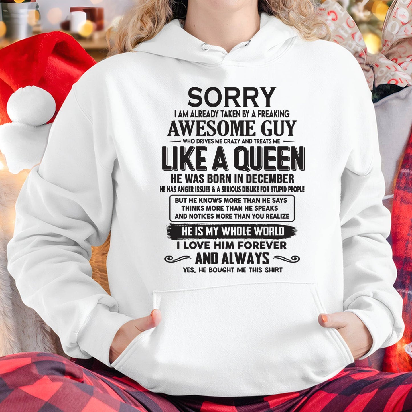 December - Sorry I am already taken by a freaking awesome guy - Gift for Wife From Husband - TLEE12 (SKU08-25-12)