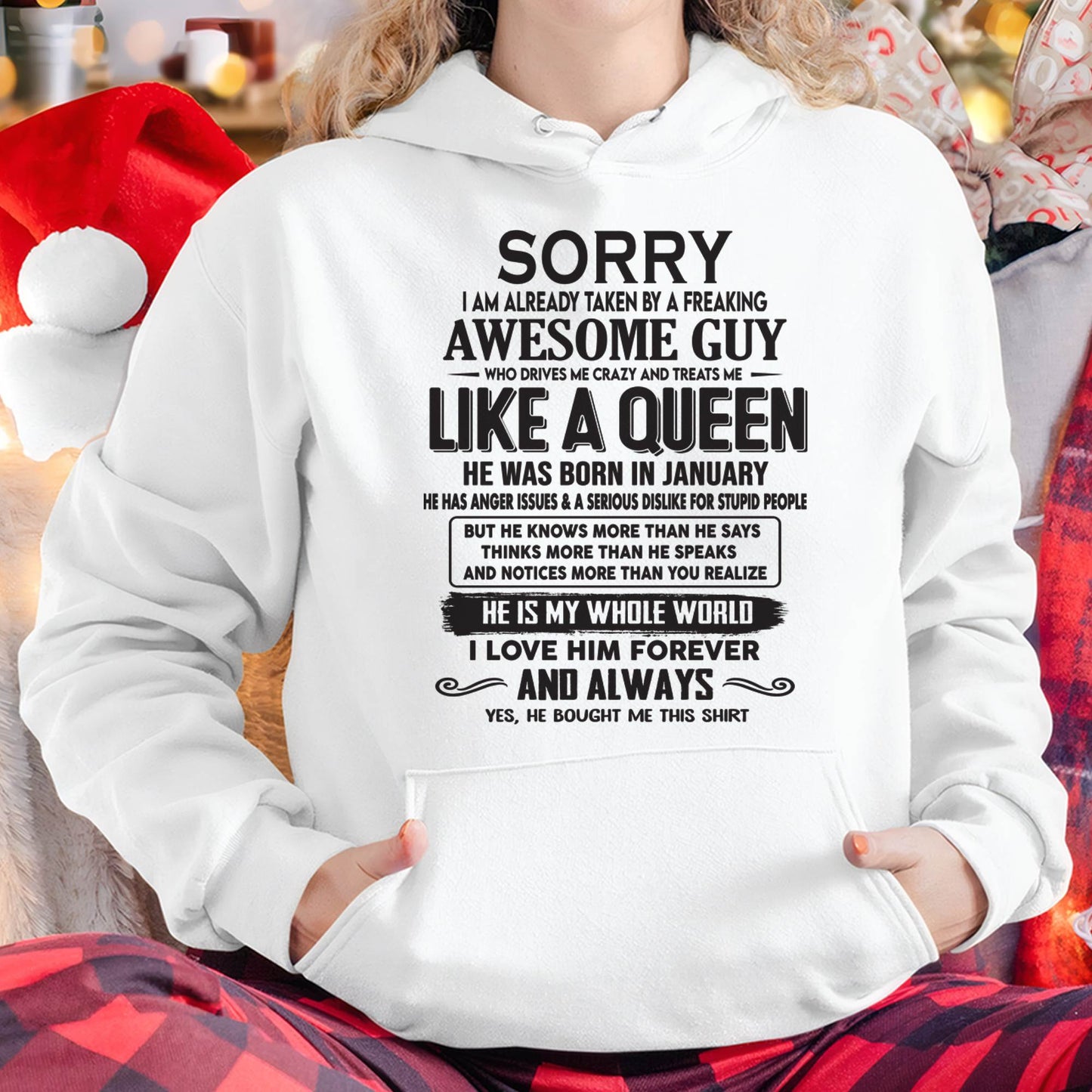 January - Sorry I am already taken by a freaking awesome guy - Gift for Wife From Husband - TLEE01 (SKU08-25-01)