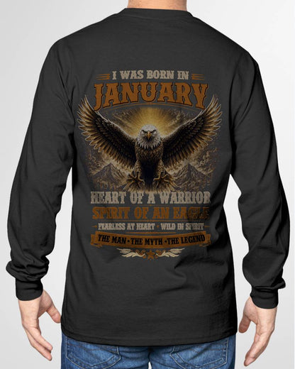 JANUARY BORN WARRIOR EAGLE SHIRT DESIGN - FOR MAN - TLEE01 (SKU2605-225-01)