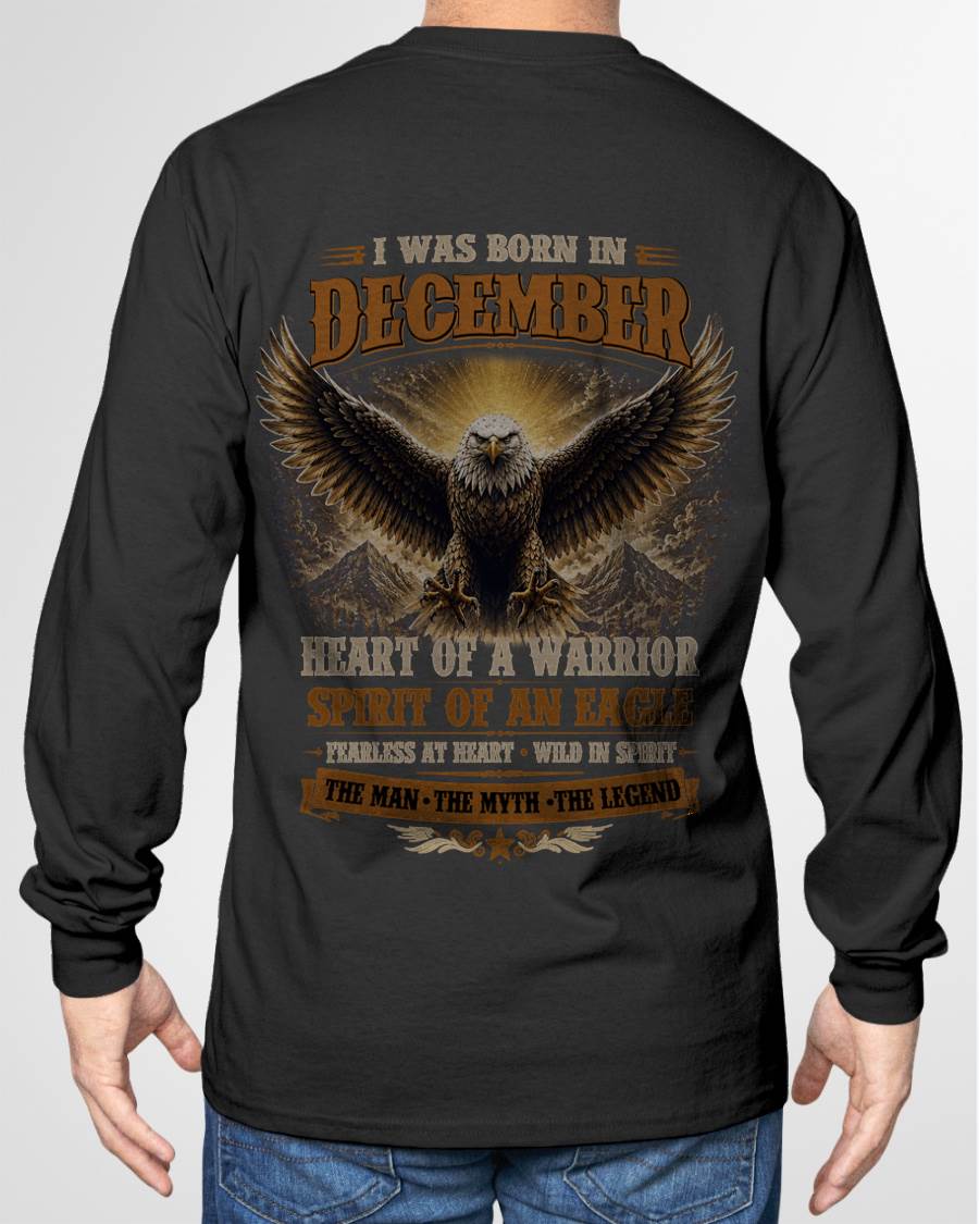 DECEMBER BORN WARRIOR EAGLE SHIRT DESIGN - FOR MAN - TLEE12 (SKU2605-225-12)