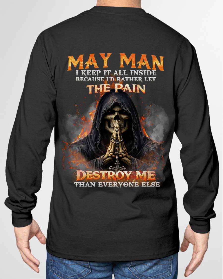MAY MAN SKULL SHIRT – I KEEP IT ALL INSIDE DARK GOTHIC T-SHIRT - FOR MAN - TLEE05 (SKU2604-136-05)