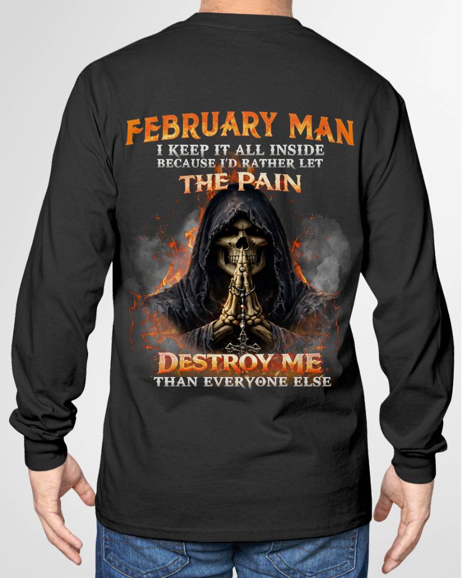 FEBRUARY MAN SKULL SHIRT – I KEEP IT ALL INSIDE DARK GOTHIC T-SHIRT - FOR MAN - TLEE02 (SKU2604-136-02)