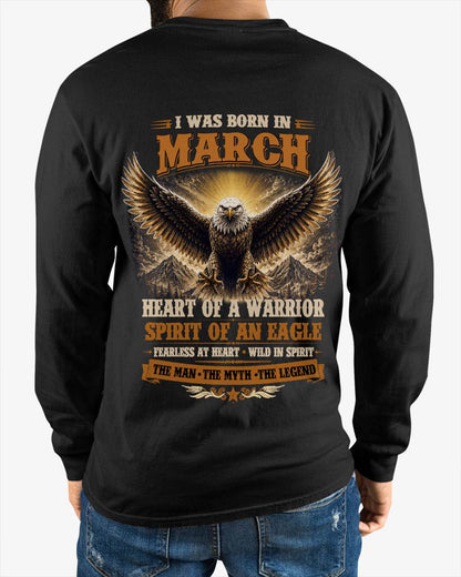 MARCH BORN WARRIOR EAGLE SHIRT DESIGN - FOR MAN - TLEE03 (SKU2605-225-03)