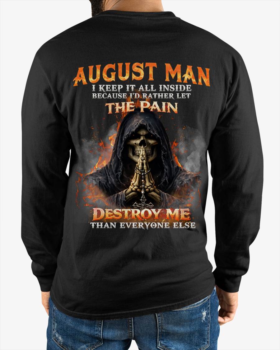AUGUST MAN SKULL SHIRT – I KEEP IT ALL INSIDE DARK GOTHIC T-SHIRT - FOR MAN - TLEE08 (SKU2604-136-08)