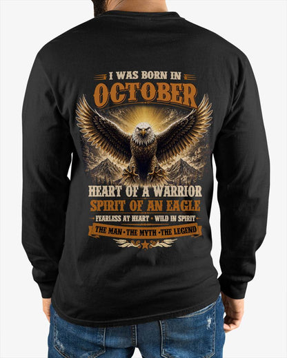 OCTOBER BORN WARRIOR EAGLE SHIRT DESIGN - FOR MAN - TLEE10 (SKU2605-225-10)