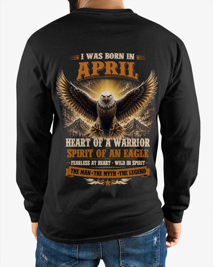 APRIL BORN WARRIOR EAGLE SHIRT DESIGN - FOR MAN - TLEE04 (SKU2605-225-04)
