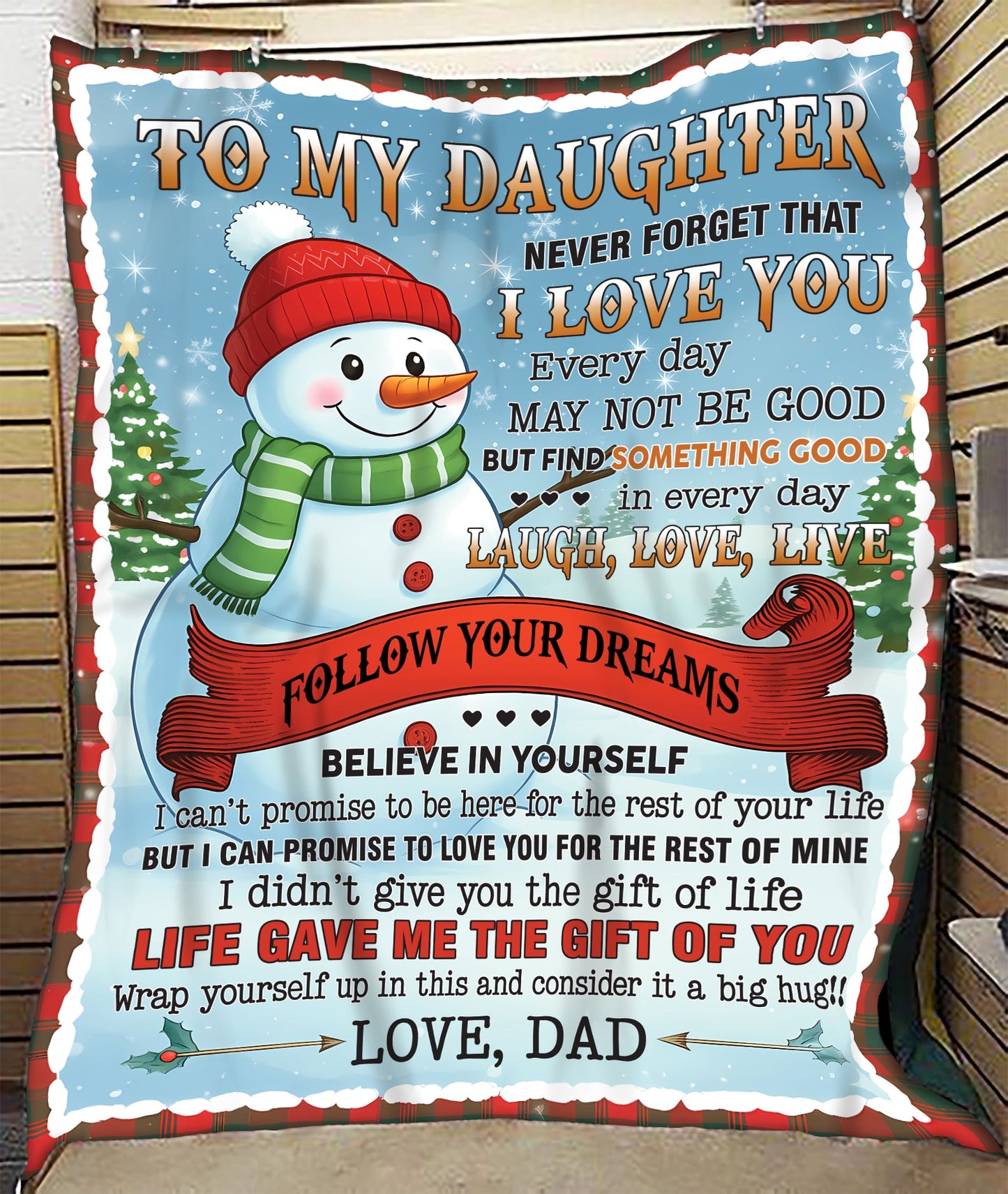 BLANKET FOR DAUGHTER – COMFORT & WARMTH CHRISTMAS GIFT FROM DAD  Sherpa Fleece Quilt Blanket NTTD00