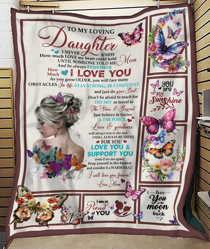 BLANKET FOR DAUGHTER – COMFORT & WARMTH GIFT FROM MOM Sherpa Fleece Quilt Blanket NTTD00 (SKUB11-49)