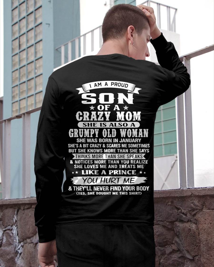 JANUARY - PROUD SON OF A CRAZY MOM - FROM MOM - TLEE01 (SKU2606-127-01)