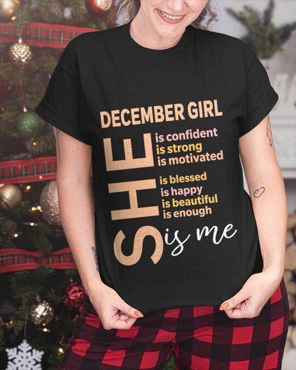 DECEMBER GIRL - SELF LOVE TYPOGRAPHY - FOR WOMEN - TLEE12 (SKU2606-255-12)