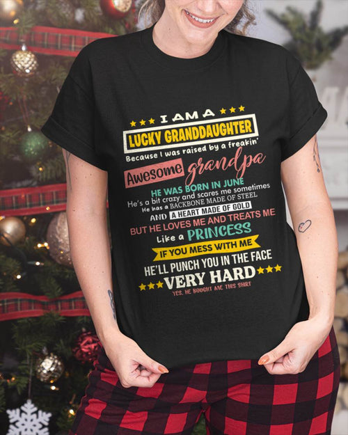 JUNE GRANDPA – BLESSED GRANDDAUGHTER RAISED BY AN AMAZING GRANDPA - FROM GRANDPA - TLEE06 (SKU2603-273-06)