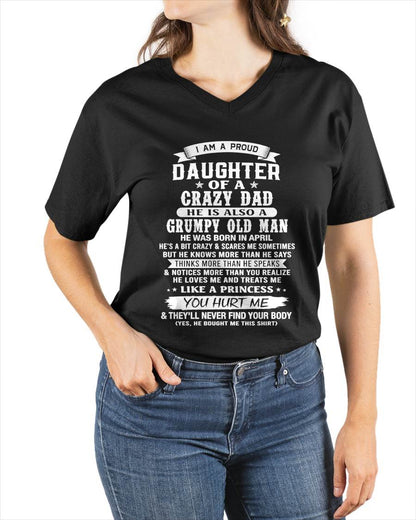 APRIL CRAZY DAD PROUD DAUGHTER SHIRT - FROM DAD - TLEE04 (SKU2607-221-04)