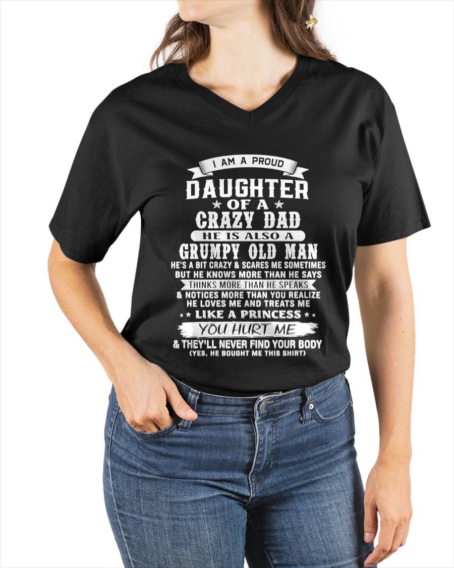 CRAZY DAD PROUD DAUGHTER SHIRT - FROM DAD - TLEE00 (SKU2607-221-00)