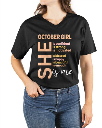 OCTOBER GIRL - SELF LOVE TYPOGRAPHY - FOR WOMEN - TLEE10 (SKU2606-255-10)