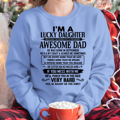 September - I'm Lucky Daughter - Gift for Daughter from Dad - TLEE09 (SKU-TLUCKYDD-09)