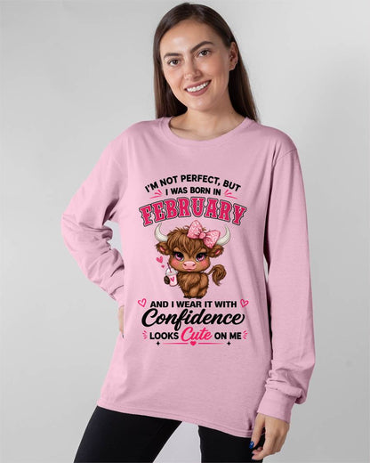 FEBRUARY BORN CONFIDENCE TEE - FOR WOMEN - TLEE02 (SKU2608-118-02)