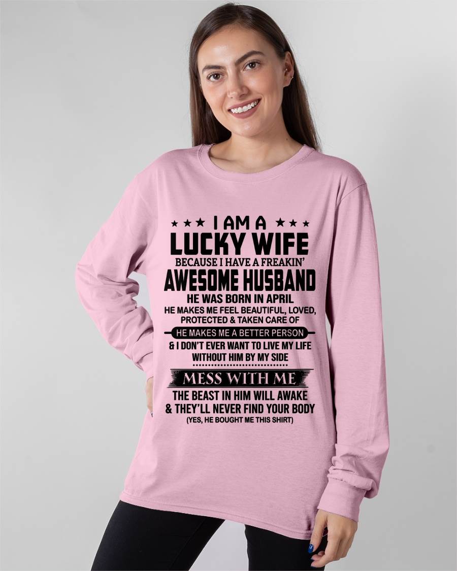 APRIL BORN HUSBAND'S LUCKY WIFE - FROM HUSBAND - TLEE04 (SKU2605-97-04)