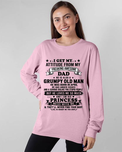 APRIL - AWESOME DAD PRINCESS SHIRT - FROM DAD - TLEE04 (SKU2607-352-04)