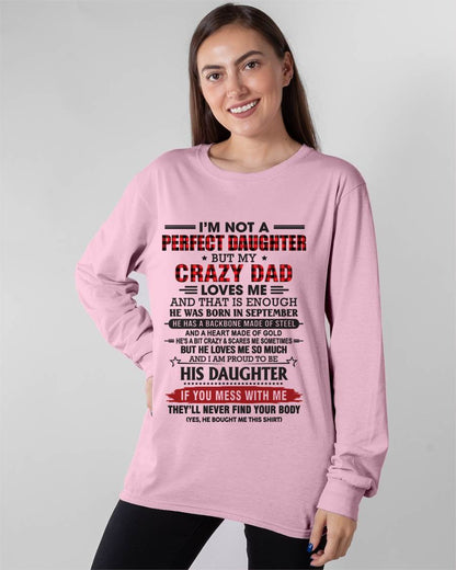 SEPTEMBER - DAUGHTER OF A CRAZY DAD SHIRT - FROM DAD - TLEE09 (SKU2606-115-09)