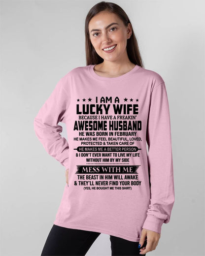 FEBRUARY BORN HUSBAND'S LUCKY WIFE - FROM HUSBAND - TLEE02 (SKU2605-97-02)