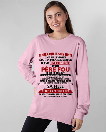 AOÛT / PAPA FOU, FILLE GÂTÉE - CADEAU DE PAPA - TLEE08 (SKU2605-354-08)